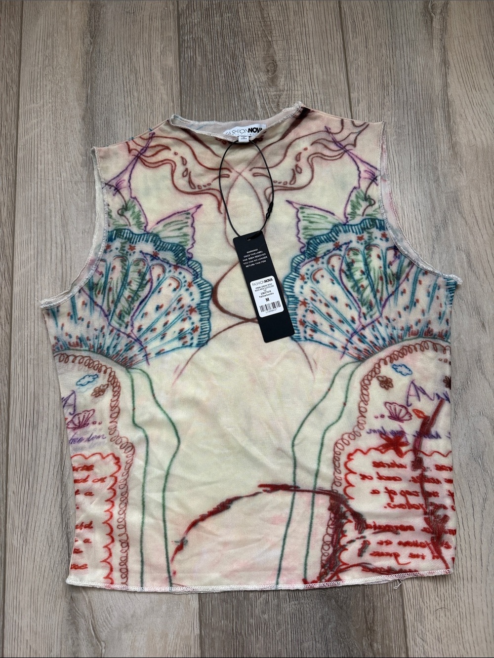 Fashion Nova Urban Canvas Mock Mesh Neck Tank Top